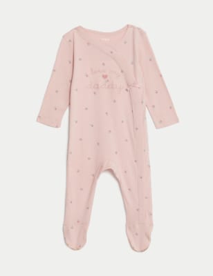 

M&S Collection Schlafanzug aus reiner Baumwolle mit Schriftzug „Love My Daddy“ (3,2 kg-1 M.) - Pink Mix, Pink Mix