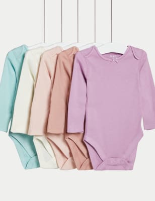 

Girls M&S Collection 5pk Pure Cotton Bodysuits (6½lbs-3 Yrs) - Pink Mix, Pink Mix