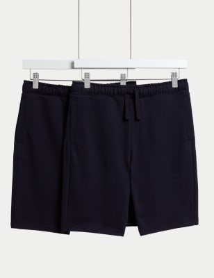 

Boys M&S Collection 2pk Adaptive Cotton Rich Plain Shorts (2-16 Yrs) - Navy, Navy