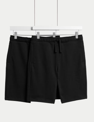 

M&S Collection Adaptive - 2er-Pack Shorts mit hohem Baumwollanteil (2-16 J.) - Black, Black