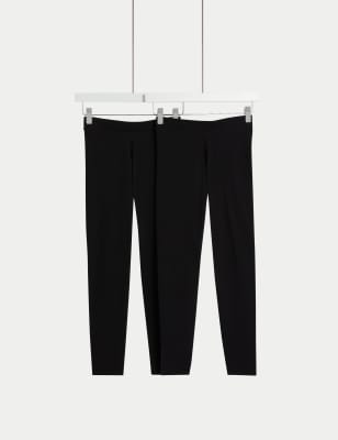 

Girls M&S Collection 2pk Adaptive Cotton Rich Leggings (2-16 Yrs) - Black, Black