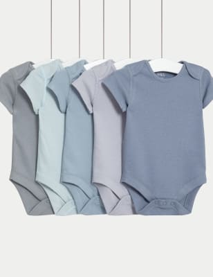 

Boys M&S Collection 5pk Pure Cotton Bodysuits (6½lbs-3 Yrs) - Blue Mix, Blue Mix