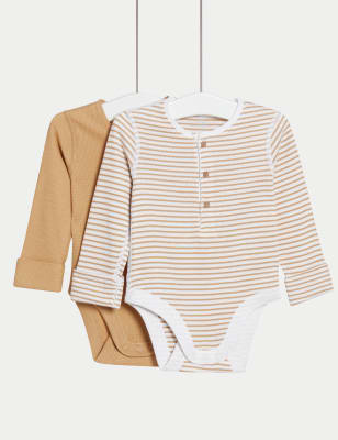 

Boys M&S Collection 2pk Pure Cotton Bodysuits (0-3 Yrs) - Camel Mix, Camel Mix