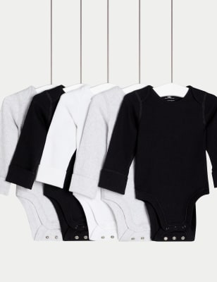 

Boys M&S Collection 5pk Cotton Rich Bodysuits (6½lbs-3 Yrs) - Black Mix, Black Mix