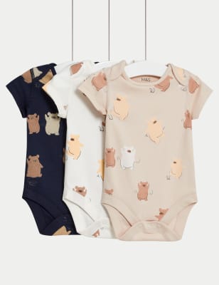 

Boys M&S Collection 3pk Pure Cotton Dancing Bear Bodysuits (6½lbs - 3 Yrs) - Calico Mix, Calico Mix