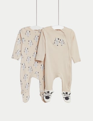 

M&S Collection Pack de 2 pijamas para bebé 100% algodón con diseño de cebra (6½ lbs-3 años) - Calico Mix, Calico Mix