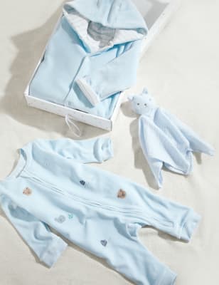 

Unisex,Boys,Girls M&S Collection 3pc Cotton Rich Starter Gift Set (0-6 Mths) - Green, Green