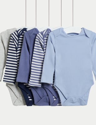 

Boys M&S Collection 5pk Pure Cotton Bodysuits (6½lbs-3 Yrs) - Chambray Mix, Chambray Mix