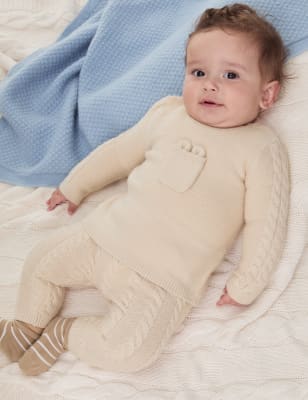 

M&S Collection 2-teiliges Strick-Outfit (3,2 kg-12 M.) - Calico, Calico
