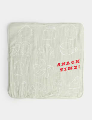 

Unisex,Boys,Girls M&S Collection Pure Cotton Snack Time Slogan Shawl, Green Mix