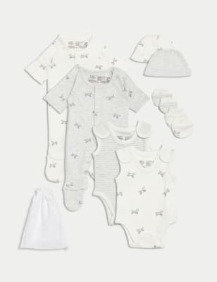 

Unisex,Boys,Girls M&S Collection 8pc Cotton Rich Premature Hospital Starter Set - Grey Marl, Grey Marl