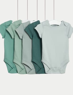 

M&S Collection Pack de 5 bodies 100% algodón (6½ lbs-3 años) - Green Mix, Green Mix