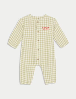 

Unisex,Boys,Girls M&S Collection Pure Cotton Snack Time Romper (0-3 Yrs), Green Mix