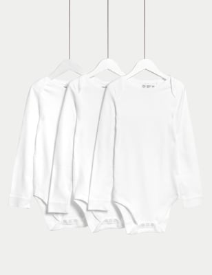 

Unisex,Boys,Girls M&S Collection 3pk Pure Cotton Adaptive Bodysuits (3-16 Yrs) - White, White