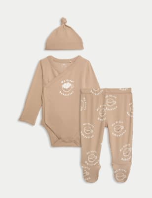 

Unisex,Boys,Girls M&S Collection 3pc Cotton Rich Babyccino Gift Set (7lbs-1 Yrs) - Beige Mix, Beige Mix