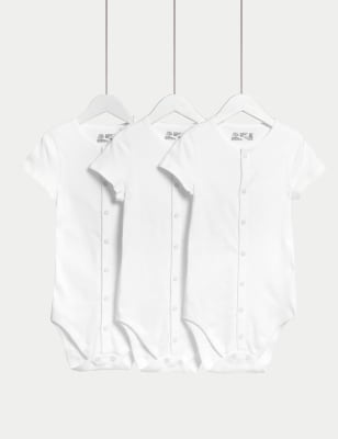 

Unisex,Boys,Girls M&S Collection 3pk Pure Cotton Bodysuits (7lbs-16 Yrs) - White, White