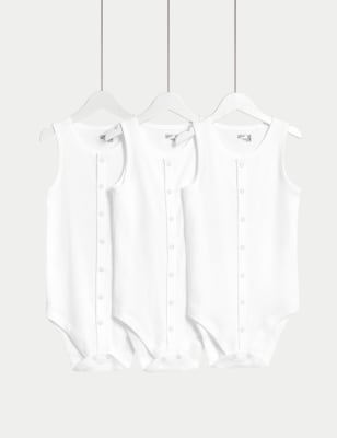 M&S 3pk Adaptive Pure Cotton (7lbs-16 Yrs) - 3-4Y - White, White