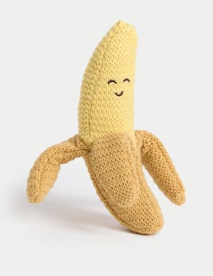 

Unisex,Boys,Girls M&S Collection Knitted Banana Toy, Yellow Mix