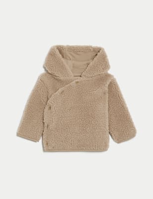 

Unisex,Boys,Girls M&S Collection Borg Hooded Jacket (7lbs-1 Yrs) - Mink Mix, Mink Mix