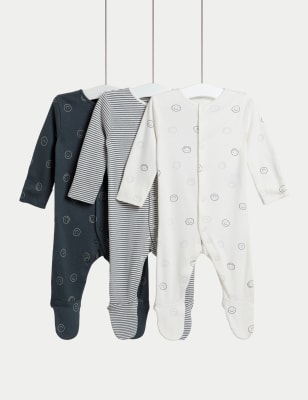 

Unisex,Boys,Girls M&S Collection 3pk Pure Cotton Sleepsuits (0-3 Yrs) - Dark Pewter, Dark Pewter