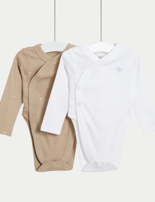 

Unisex,Boys,Girls M&S Collection 2pk Hip Dysplasia Pure Cotton Bodysuits (7lbs-1 Yrs) - Oatmeal Mix, Oatmeal Mix