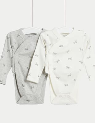 

M&S Collection Pack de 2 pijamas para bebé para displasia de cadera 100% algodón (7 lbs-1 año) - Grey Mix, Grey Mix