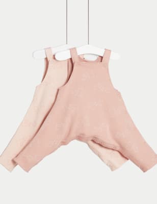 

Unisex,Boys,Girls M&S Collection 2pk Hip Dysplasia Cotton Rich Dungarees (7lbs-1 Yrs) - Pink Mix, Pink Mix