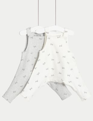 

Unisex,Boys,Girls M&S Collection 2pk Hip Dysplasia Cotton Rich Dungarees (7lbs-1 Yrs) - Grey Mix, Grey Mix