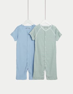 

M&S Collection Pack de 2 peleles 100% algodón adaptables (3-16 años) - Blue/Green, Blue/Green