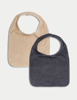 

Unisex,Boys,Girls M&S Collection 2pk Adaptive Oversized Bibs - Dark Pewter, Dark Pewter