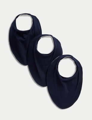 

Unisex,Boys,Girls M&S Collection 3pk Adaptive Oversized Dribble Bibs - Navy, Navy