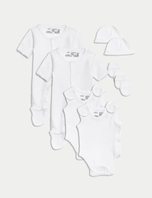 

Unisex,Boys,Girls M&S Collection 8pc Pure Cotton Premature Starter Set - White, White