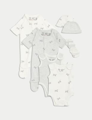 

Unisex,Boys,Girls M&S Collection 8pc Cotton Rich Premature Hospital Starter Set - Grey Mix, Grey Mix