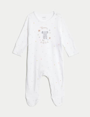 

M&S Collection Schlafanzug aus reiner Baumwolle „Born in 2024“ (3,2 kg-9 Monate) - White Mix, White Mix