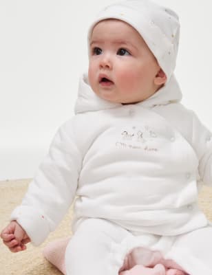 

Unisex,Boys,Girls M&S Collection Pure Cotton Animal Hooded Jacket (7lbs-1 Yrs) - White Mix, White Mix