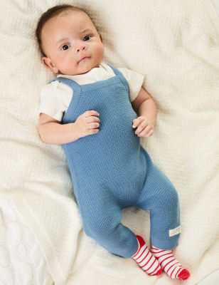 

Unisex,Boys,Girls M&S Collection Knitted Dungarees (7lbs-1 Yrs) - Light Steel Blue, Light Steel Blue