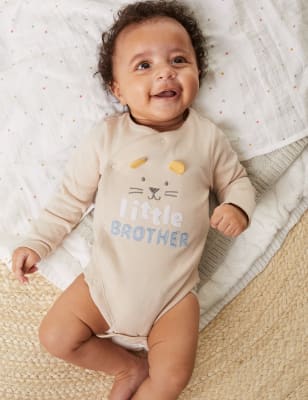 

Body 100% algodón con texto 'Little Brother' (7 lbs-9 meses) - Calico Mix, Calico Mix