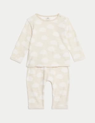 

Unisex,Boys,Girls M&S Collection 2pc Cotton Blend Textured Cloud Outfit (0-12 Mths) - Oatmeal, Oatmeal