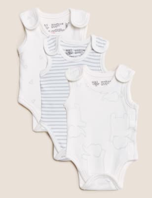 

Unisex,Boys,Girls M&S Collection 3pk Pure Cotton Premature Bodysuits (3lbs-4lbs) - White Mix, White Mix