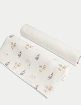 

M&S Collection 2er-Pack große Musselintücher mit Paddington™-Motiv - Cream Mix, Cream Mix