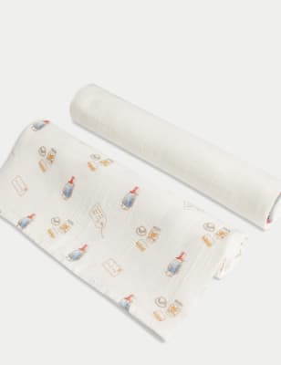 

Unisex,Boys,Girls M&S Collection 2pk Paddington™ Large Muslin Squares - Cream Mix, Cream Mix