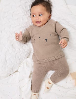 

M&S Collection 2-teiliges Outfit mit Bärenmotiv (3,2 kg -1 Jahr) - Mink, Mink