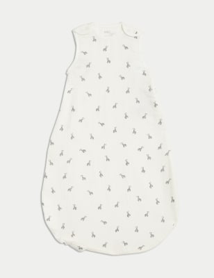 

M&S Collection Saco de dormir 100% algodón con resistencia térmica de 0,5 tog con diseño de jirafas (0-3 años) - White Mix, White Mix