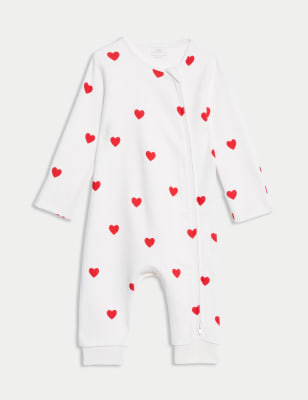 

Unisex,Boys,Girls M&S Collection Pure Cotton Heart Zip Sleepsuit (6½lbs-3 Yrs) - Red Mix, Red Mix