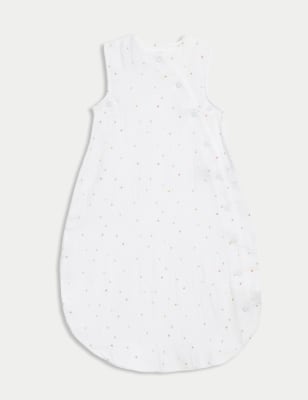 

Unisex,Boys,Girls M&S Collection Pure Cotton 0.5 Tog Stars Sleeping Bag (0-3 Yrs) - White, White