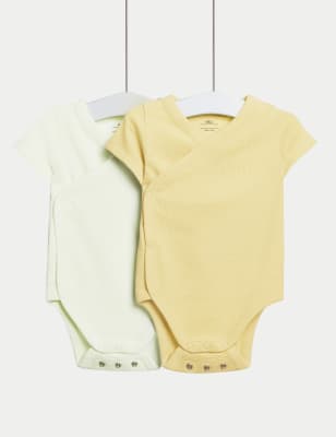 

Unisex,Boys,Girls M&S Collection 2pk Pure Cotton Waffle Bodysuits (6½lbs-3 Yrs), Yellow
