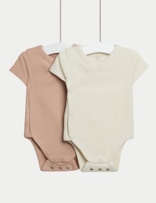 

Unisex,Boys,Girls M&S Collection 2pk Pure Cotton Waffle Bodysuits (6½lbs-3 Yrs) - Sandstone, Sandstone