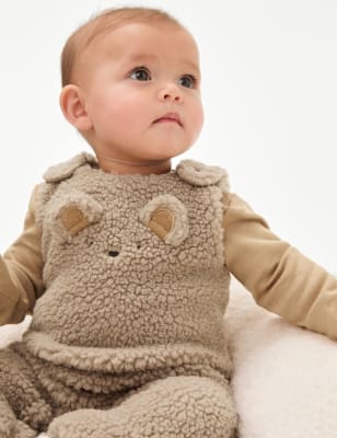 

Unisex,Boys,Girls M&S Collection 2pc Borg Teddy Outfit (7lbs - 1 Yrs) - Mink Mix, Mink Mix