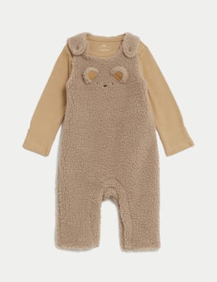 

Unisex,Boys,Girls M&S Collection 2pc Borg Teddy Outfit (7lbs - 1 Yrs) - Mink Mix, Mink Mix