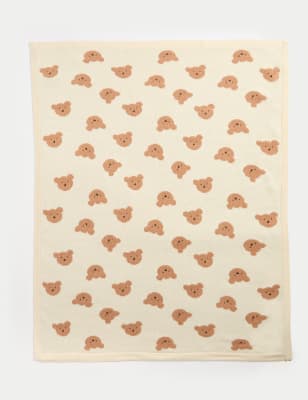 

Unisex,Boys,Girls Pure Cotton Knitted Spencer Bear™ Blanket - Calico, Calico